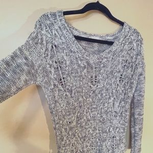 Altar'd State Ragged Edge  Black/Gray Sweater SMALL